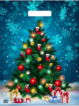 Пакет вырубной полиэтил.(30х41см/60мкм) Яркая елочка н00245468