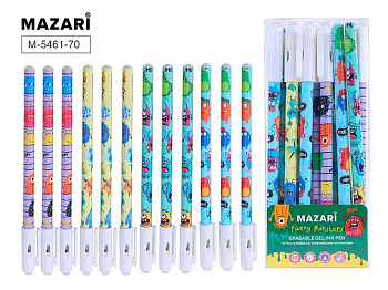 Ручка гелевая "Пиши-Стирай" MAZARI "Funny мonsters" M-5461-70 синяя,игольч.,0,5м