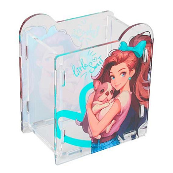 Подставка-стакан д/пиш.принадл. КОКОС "Sweet puppy" 251887 акрил,80*95мм