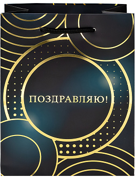 Пакет подар.мат.лам. и тис.фол. (18х23х10см) Круги ППК-2749
