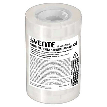 Скотч 19мм*33м deVENTE 4162505 прозрачный 35мкм