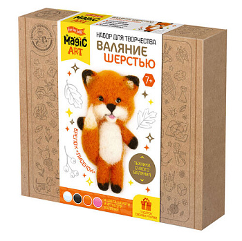 Набор д/творчества Валяние шерстью, брелок Лисенок (4цв) 04701 (Дес.Кор.)