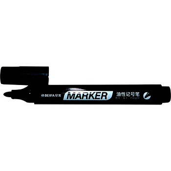 Маркер перм. BEIFA GNF0019-BK маслян.,кругл.наконечн.,чёрный