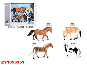 Набор лошадей YX-6406C (4шт) в/к