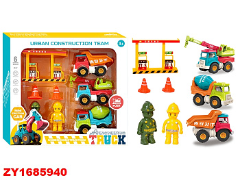 Набор строительной техники XG5-15A с фигурками в/к