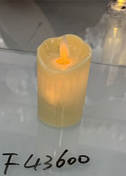 Сувенир свеча 7,5см свет пламя подвижное (12шт/уп) F43600