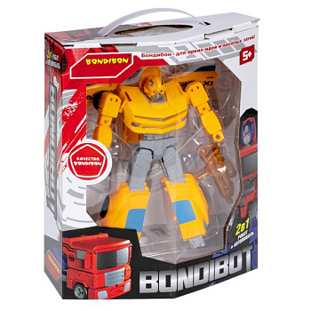 Bondibon Трансформер 2-в-1 Робот-автомобиль Такси жёлтое (20,5x24,5х9см) M7412-1