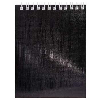 Блокнот А6  40л. ХАТ спираль "Metallic"чёрный,б/в клетка