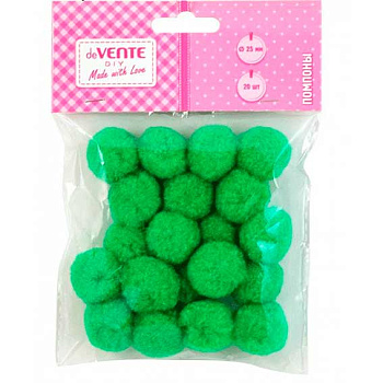 Набор д/творчества deVENTE "Помпоны" 8000019 20шт.,25мм.,зелёные,пластик.пакет,е