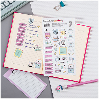 Наклейки бум. д/ежедневников MESHU "Hygge", 12*21см, 42 наклейки, европодвес MS_