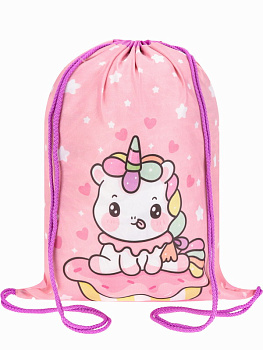 Мешок для обуви 1 отд. Единорожка (МО-3911) 340х430, уплотненный,двойной шнурок