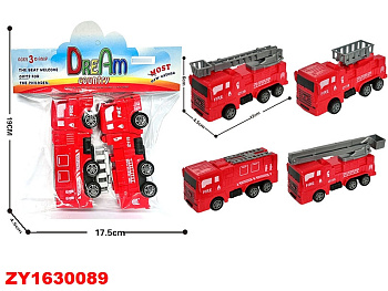 Набор спецтехники DY11D-13 12см (2шт) пожарные в пакете