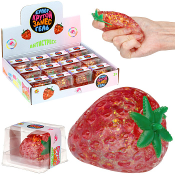 Игрушка-антистресс Крутой замес, Супергель Клубника (5,5х5,5см,12шт/уп) Т25374