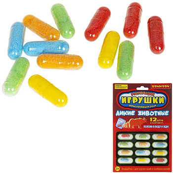 Bondibon Растущие игрушки Дикие животные (12шт) в асс ВВ5294