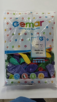 Набор шаров 12" Металлик ассорти (100шт/уп) 1101-0004