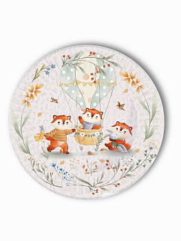 Тарелка бум. Лисички (23см,6шт) флоупак ТБ-2129