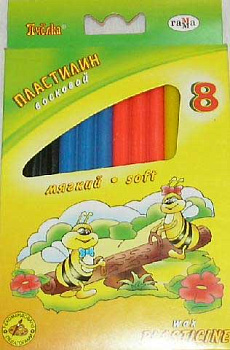 Пластилин  8цв., 120гр. ГАММА "Пчелка" 280038н воск.,к/к
