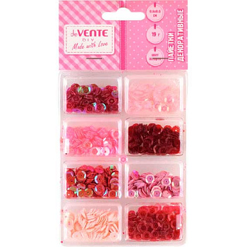 Пайетки декор. deVENTE 8001045 кругл.,6*6мм,19гр.,граненые,цв.асс.,в пластик/к 1