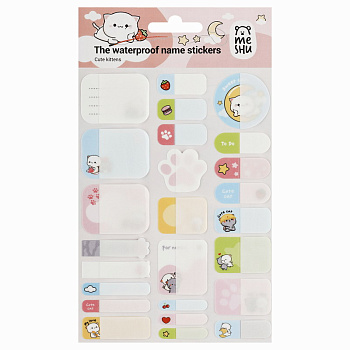 Наклейки бумажные для маркировки MESHU "Cute kittens", 11,5*20см, пакет европодв