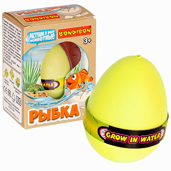 Bondibon Растущие в воде животные Вырасти рыбку, яйцо жёлтое ВВ5371-3