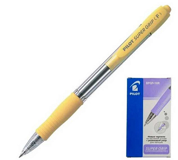 Ручка авт. масл. шар. PILOT BPGP-10R-F (Y) синяя,0,7мм,лин.письма 0,22мм,жёлтый корп.