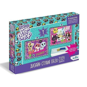 Пазлы (2х54эл)+сюрприз Дизайн-студия Диптих Littlest Pet Shop Город зверей 04421