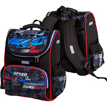 Ранец школьный ATTOMEX "Lite. Speed Zone" 7030415 жёсткий,34*27*20см,светоотраж.