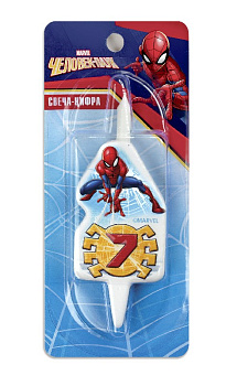 свеча тортовая цифра 7 "Человек-паук" м