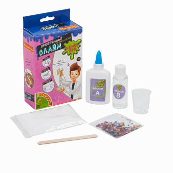 Вondibon Французские опыты Науки с Буки Опыты Слайм Бум прозрачный слайм со звёз