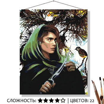 Картина по ном. на холсте (50х40см) с подрам. Молодой охотник (22цв.) КН50401262