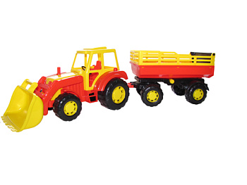 Трактор Мастер с прицепом №2 и ковшом (50,5х13,4х13,5см) в/сет 35288 (Полесье)