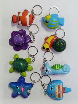 Игрушка-антистресс,мялка сквиш брелок морские животные 6,0см D37201