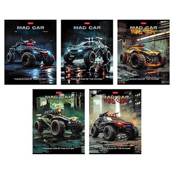 Тетрадь 48л. (клетка) ХАТ пластик.обл. "Mad car" асс.