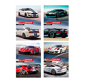 Блокнот А6  24л. Чистая скорость (Б24-0518) ассорти,на скрепке,цвет.мелов.обл,бл