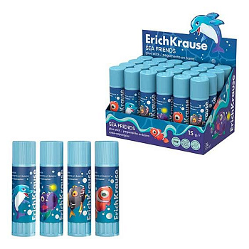 Клей-карандаш 15гр. EK EasyStick "Sea Friends" 65008 асс.