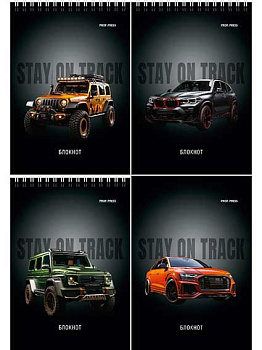 Блокнот А6  40л. Проф-Пресс спираль "Разные автомобили-14" Б40-7014 цв.мел.обл.,офс.,клетка,асс.