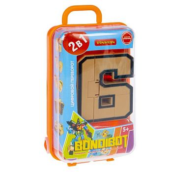 Bondibon Трансформер 2-в-1 Цифра 6 (13х7х4см) оранжевый пластик ВВ5876-В