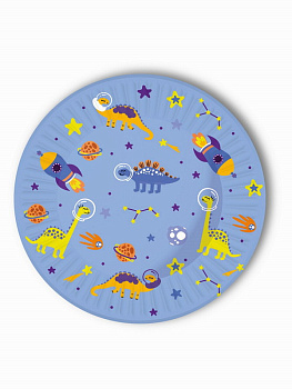 Тарелка бум. Динозавры (23см,6шт) флоупак ТБ-2128