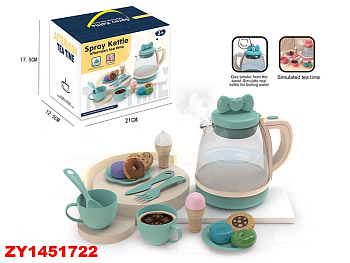 Чайник (игрушка) 925 с посудкой на батар в/к