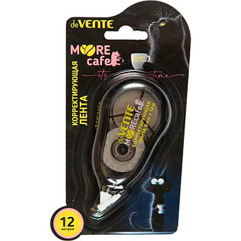 Коррект. лента deVENTE 5мм*12м "MooreCafe" 4062515 п/прозр.корп.,чёрн.фрон.аппл.,карт.бл.