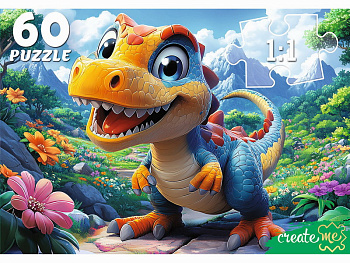 Пазлы (60эл) Динозавр на прогулке ПУ20-8258