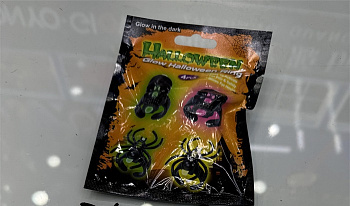 Неоновое светящееся кольцо пауки в упаковке 4шт. D40392