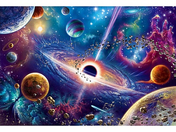 Алмазная мозаика классика (40х50см) c подр,полн.зап. (30цв) Черная дыра НД-8617