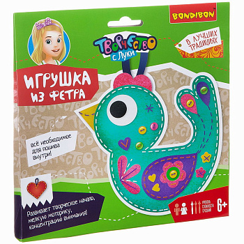 Bondibon Набор д/творчества Игрушка из фетра Птичка ВВ2204