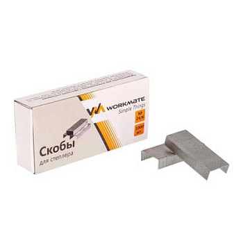 Скобы №24/6 Workmate 1000шт. 14-2211 оцинкованные,к/к
