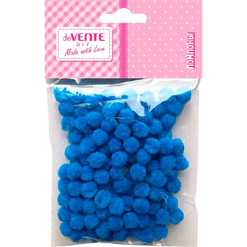 Набор д/творчества deVENTE "Помпоны" 8000004 120шт.,8мм.,голубые,пластик.пакет,е