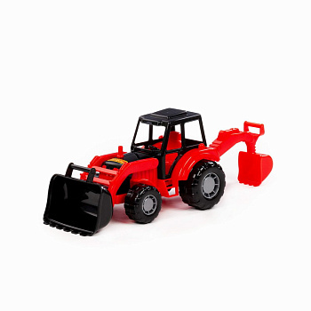 Трактор Мастер экскаватор красно-чёрный (27,4х13,4х16,6см) в/сет 24439 (Полесье)