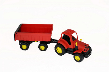 Трактор Крепыш с прицепом №1 (44,7х13х14см) в/сет 44792 (Полесье)