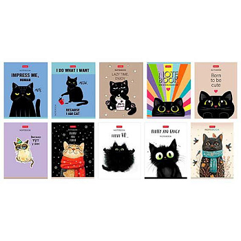 Записная книжка А6  32л. ХАТ "Котэ" клетка,мат.лам.,асс.