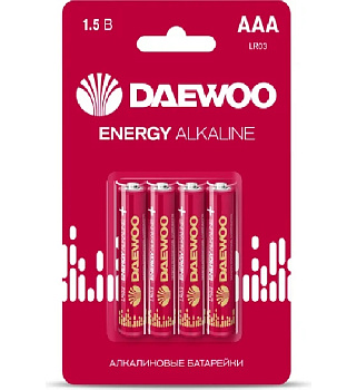 LR03 батарейки Daewoo Energy BL-4 цена за 1 шт.